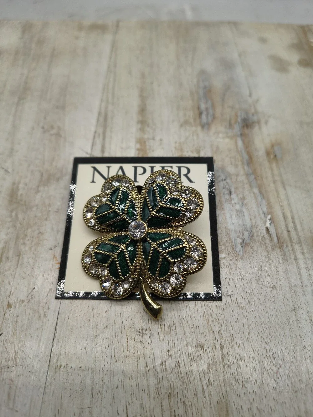 Napier Gold-tone St. Patrick's Shamrock Pin